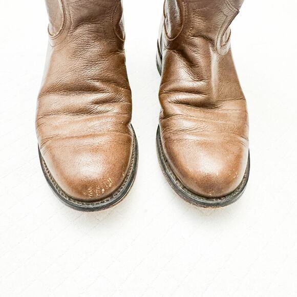 Justin's Men's Brown Cowboy Boot Calf Height Western Rancher Size 6.5 - Picture 2 of 7